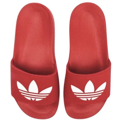 chinelo adidas originals adilette floras vermelho